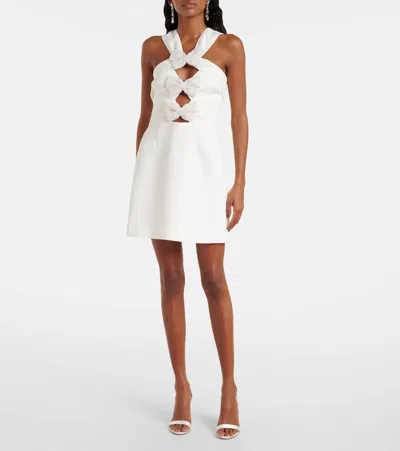 Rebecca Vallance Bonded Crepe Hermione Mini Dress In White