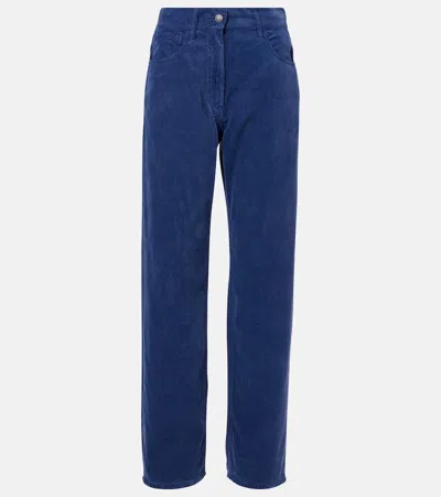 The Row Tarley Straight-leg Trousers In Washed Blue