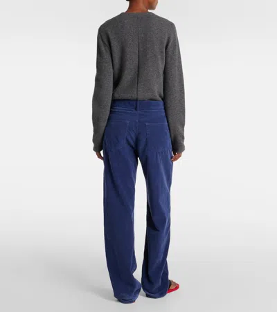 The Row Tarley Straight-leg Trousers In Washed Blue