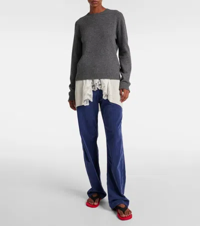 The Row Tarley Straight-leg Trousers In Washed Blue