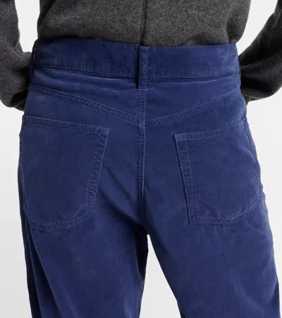 The Row Tarley Straight-leg Trousers In Washed Blue