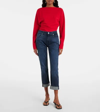 7 For All Mankind Blue Relaxed Skinny Jeans