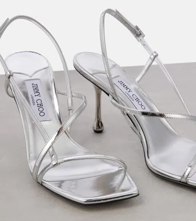 Jimmy Choo High Heel Metallic Sandals With Buckle Strap