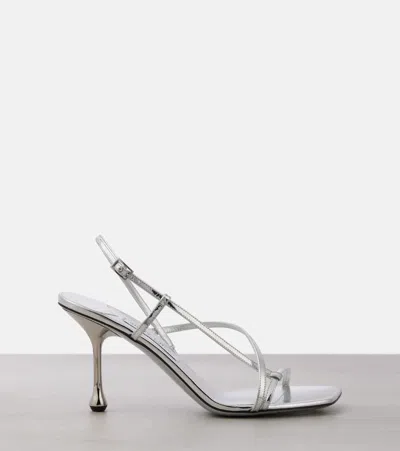 Jimmy Choo High Heel Metallic Sandals With Buckle Strap