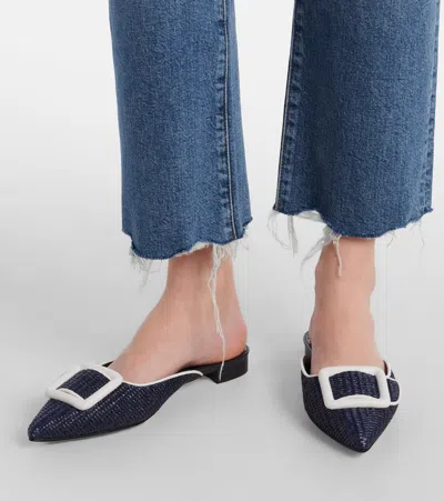 Frame The Ruler Frayed High Waist Ankle Straight Leg Jeans In Blue