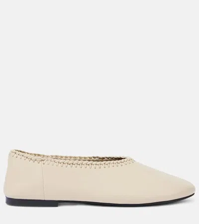 A.emery Park Embroidered Leather Ballet Flats