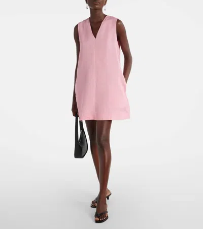 Asceno Derya Linen Minidress In Pink