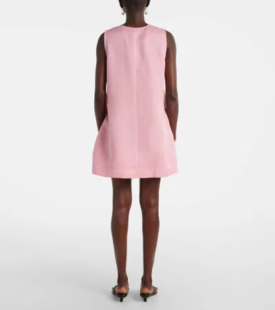 Asceno Derya Linen Minidress In Pink