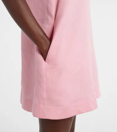 Asceno Derya Linen Minidress In Pink