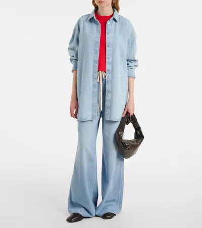 7 For All Mankind Drawstring High Rise Wide Leg Jeans In Hana