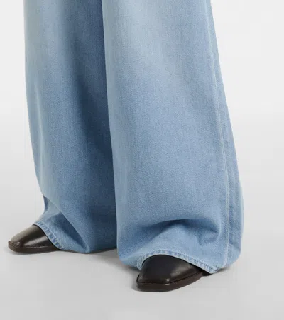 7 For All Mankind Drawstring High Rise Wide Leg Jeans In Hana