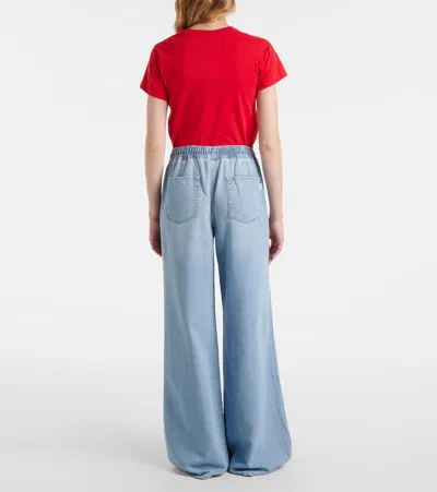 7 For All Mankind Drawstring High Rise Wide Leg Jeans In Hana