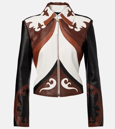 Gabriela Hearst Albie Paneled Leather Jacket In Multi