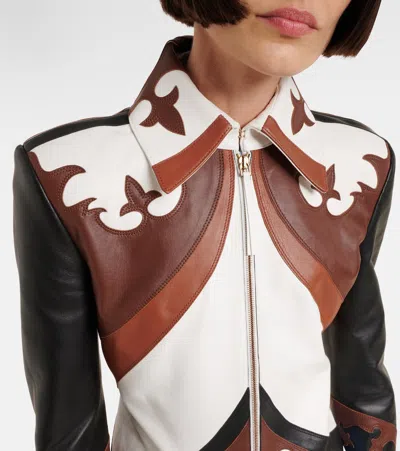 Gabriela Hearst Albie Paneled Leather Jacket In Multi