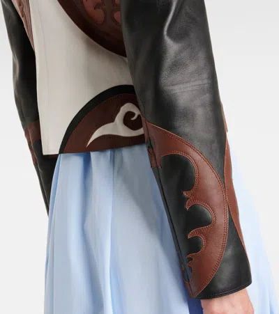 Gabriela Hearst Albie Paneled Leather Jacket In Multi