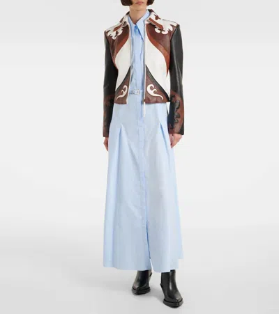 Gabriela Hearst Albie Paneled Leather Jacket In Multi