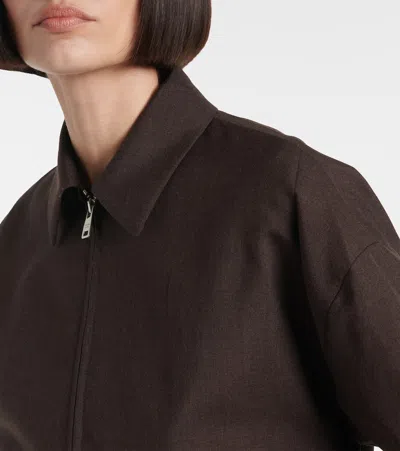 Prada Mohair And Silk Blouson In Brown