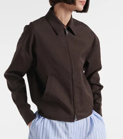 Prada Mohair And Silk Blouson In Brown