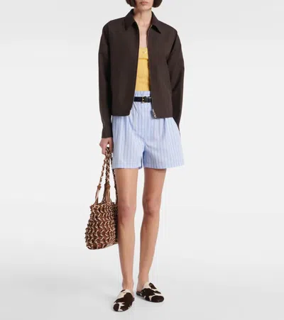 Prada Mohair And Silk Blouson In Brown