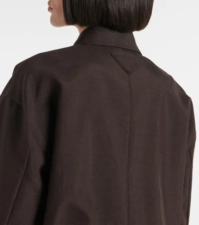 Prada Mohair And Silk Blouson In Brown