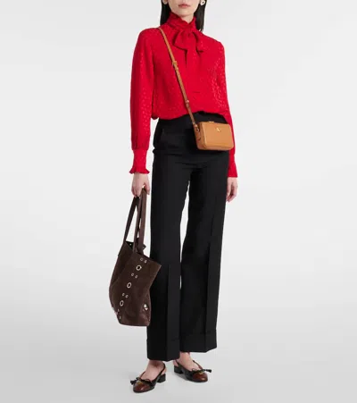 Valentino Garavani Mini Alltime Leather Crossbody Bag In Almond