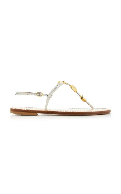 Amanu The Nairobi Embellished Leather Sandals In Multi