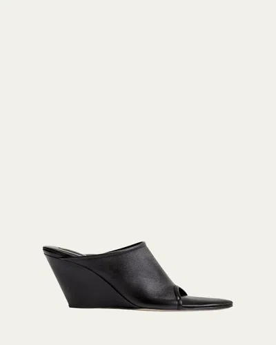 Christen Strap Stretch 75 Leather Wedge Mules