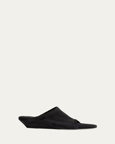 Christen Stretch Cotton Wedge Slide Sandals