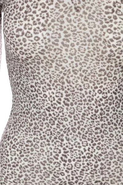 Saint Laurent Printed Wool Top In Gray