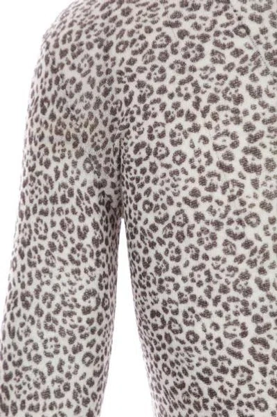 Saint Laurent Printed Wool Top In Gray