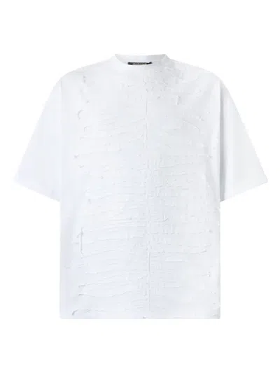 Roberto Cavalli T-shirt With Textured Zebra Pattern