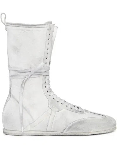 Ann Demeulemeester Fides Soft High-top Boxing Sneakers In White