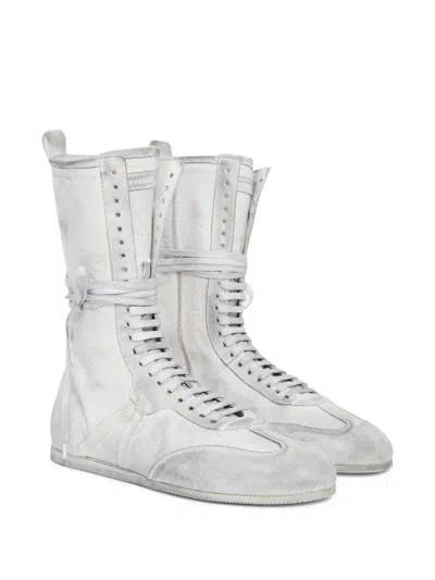Ann Demeulemeester Fides Soft High-top Boxing Sneakers In White