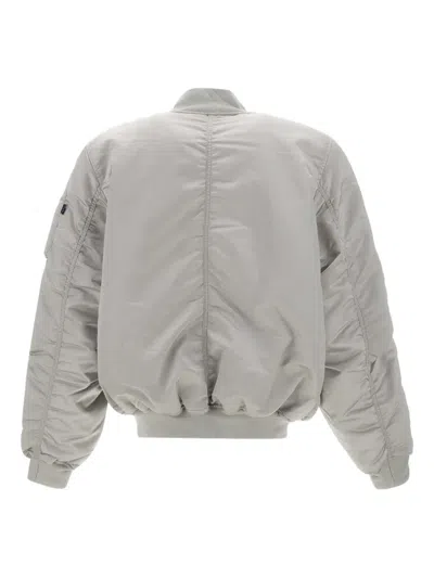 Alpha Industries Quilted Zip-front Bomber Jacket In Gray