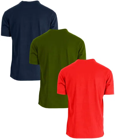Galaxy By Harvic Men's 3-pack Short Sleeve Stretch T-shirt In Multi