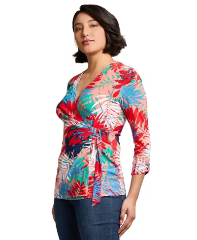 Jones New York Wrap Top In Multi