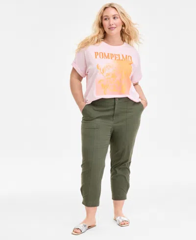 On 34th Trendy Plus Size Tapered Ankle Pants, Exclusively At Macy's In Green