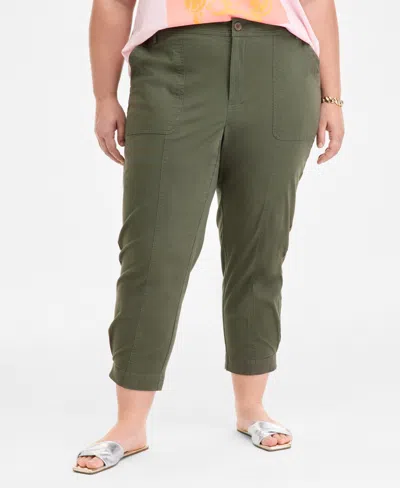 On 34th Trendy Plus Size Tapered Ankle Pants, Exclusively At Macy's In Green
