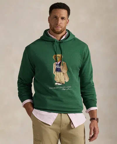 Polo Ralph Lauren Green Hoodie With Drawstring Hood And Logo Print On The Front In Cotton Blend Man In Green