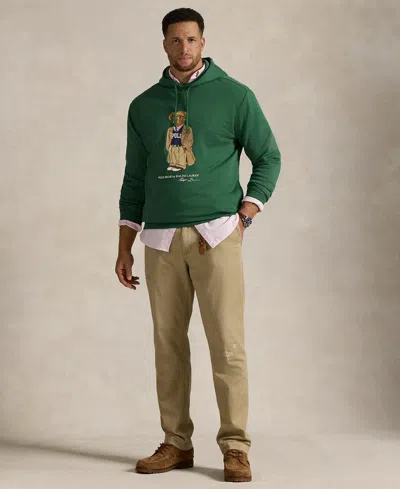 Polo Ralph Lauren Green Hoodie With Drawstring Hood And Logo Print On The Front In Cotton Blend Man In Green
