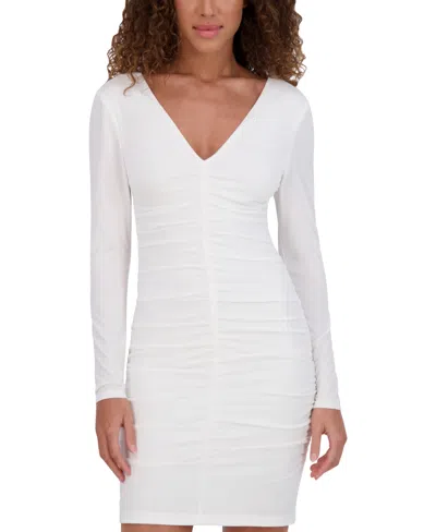 Siena Long Sleeve Jersey Knit Minidress In White
