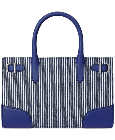 Ralph Lauren Devyn Small Striped Canvas Tote Bag