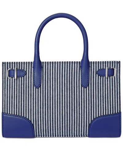 Ralph Lauren Devyn Small Striped Canvas Tote Bag