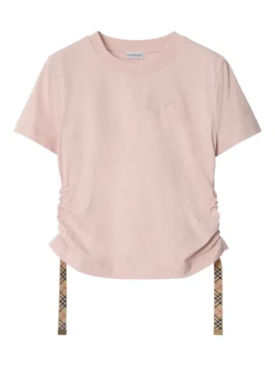 Burberry Drawstring Ruched Crop T-shirt
