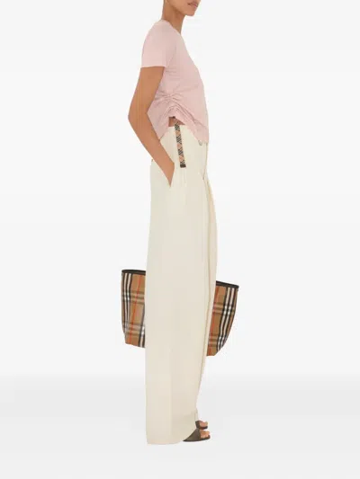 Burberry Drawstring Ruched Crop T-shirt