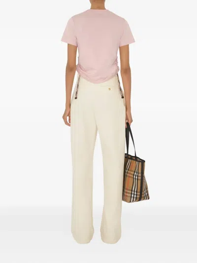 Burberry Drawstring Ruched Crop T-shirt