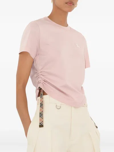 Burberry Drawstring Ruched Crop T-shirt