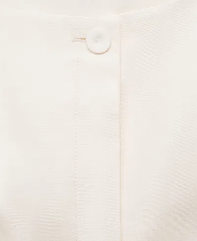 Mango Cotton Mix Low Square Neck Cropped Waistcoat Co-ord In Metallic