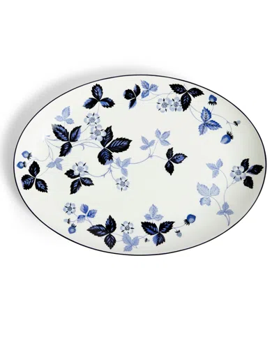 Wedgwood Wild Strawberry Inky Blue Oval Plate