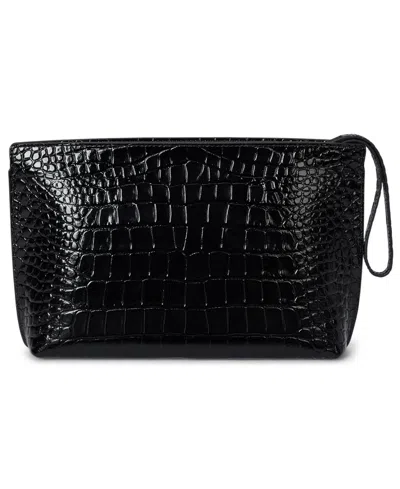 Ralph Lauren Crocodile-embossed Leather Zipper Pouch